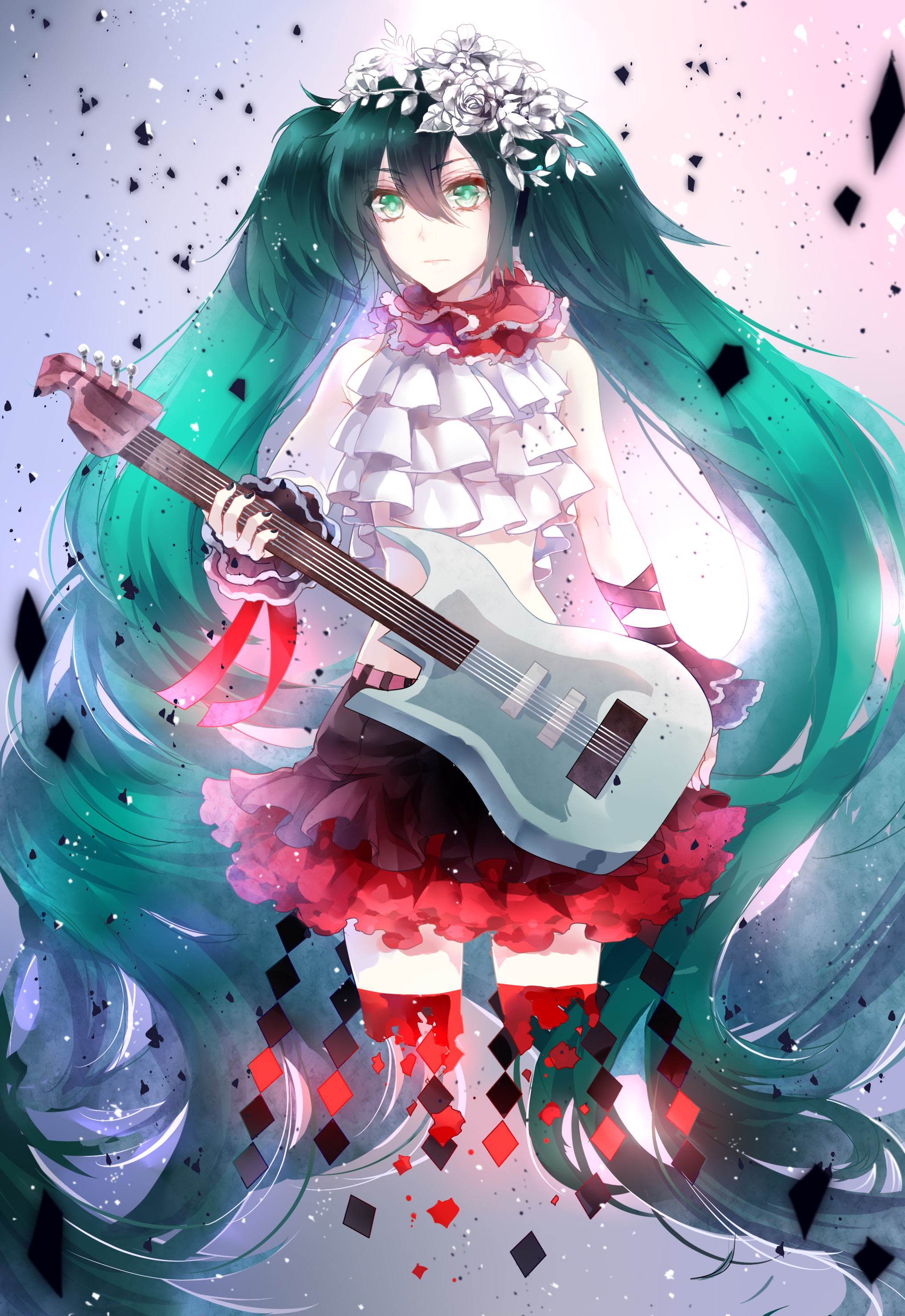 Nevakuma Vocaloid Hatsune Miku Guitar Thighhighs 287613 Yande Re